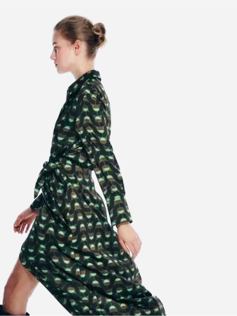 NWT Zara Geo Mod Print Wrap Dress